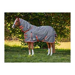 Comfitec Essential Plus Range Turnout Horse Blanket Detach-A-Neck Gray/Orange/Blue - Item # 49031