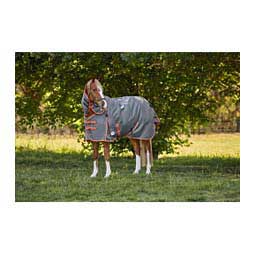 Comfitec Essential Plus Range Turnout Horse Blanket Detach-A-Neck Gray/Orange/Blue - Item # 49031