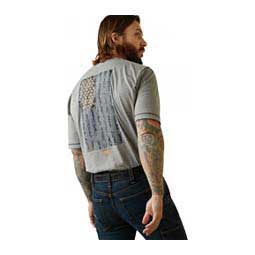 Rebar Workman Reflective American Flag Mens T-Shirt Heather Gray - Item # 49050