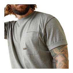 Rebar Workman Reflective American Flag Mens T-Shirt Heather Gray - Item # 49050