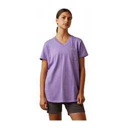 Rebar Cotton Strong Reflective American Flag Womens T-Shirt Paisly Purple - Item # 49054