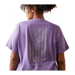 Rebar Cotton Strong Reflective American Flag Womens T-Shirt Paisly Purple - Item # 49054