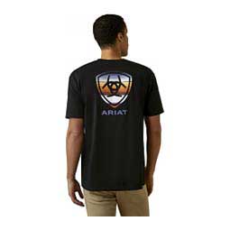 Sunset Serape Shield Mens T-shirt Black - Item # 49085