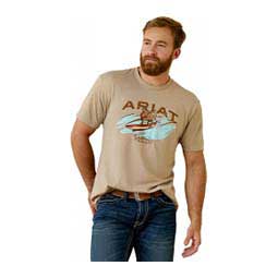 Surf and Turf Western Aloha Mens T-shirt Oatmeal - Item # 49089
