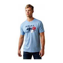 Surfboarding Western Aloha Mens T-shirt Light Blue - Item # 49090