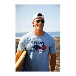 Surfboarding Western Aloha Mens T-shirt Light Blue - Item # 49090