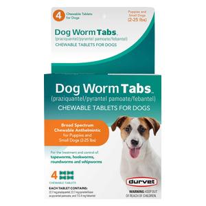 Dog Worm Tabs 22.7 mg/small dogs 2-25 lbs (4 ct) - Item # 49100