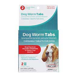 Dog Worm Tabs 2 ct (medium dogs 26-60 lbs) 68 mg - Item # 49101