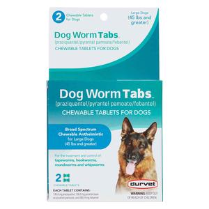 Dog Worm Tabs 136 mg/large dogs 45 lbs and up (2 ct) - Item # 49102