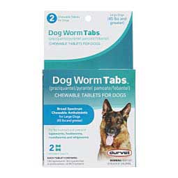 Dog Worm Tabs 2 ct (large dogs 45 lbs and up) 136 mg - Item # 49102