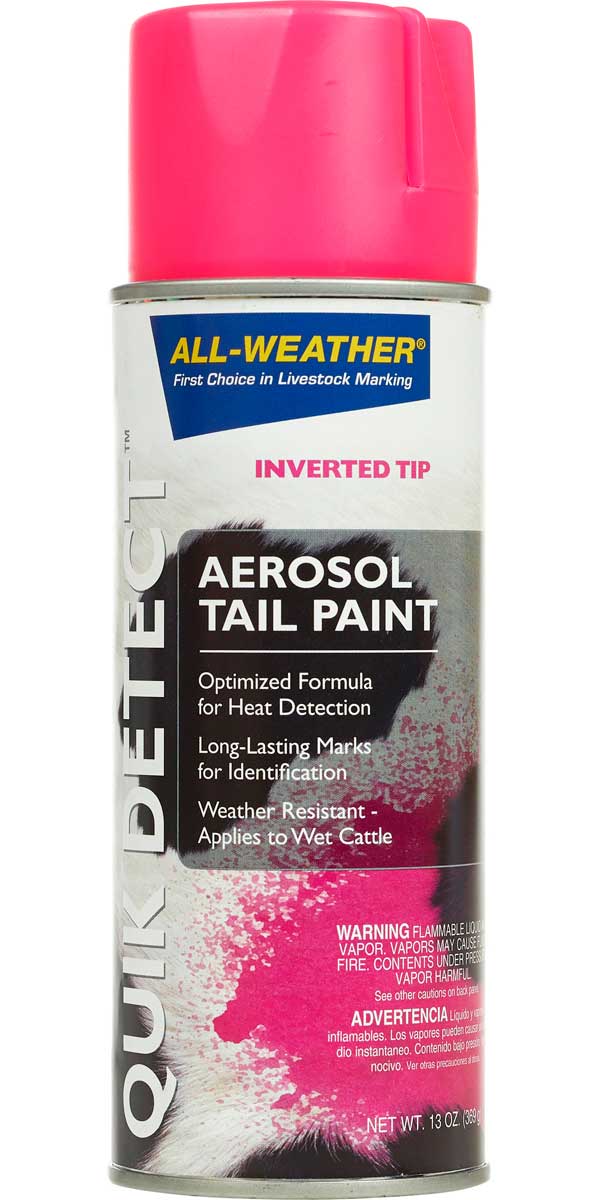 All-Weather Quik Detect Aerosol Tail Paint for Livestock in Pink by LA-CO Industries, 13 oz
