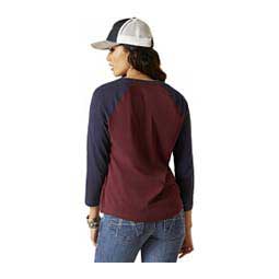 Split Neck Womens 3/4 Sleeve T-Shirt Tawny Port - Item # 49181