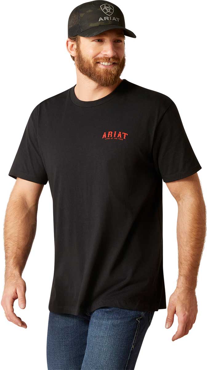 Vertical Flag Mens T-Shirt Ariat - Mens Clothing
