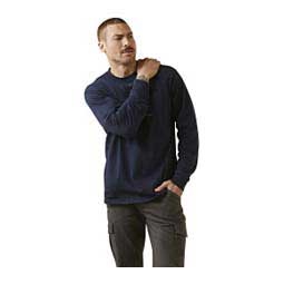 Rebar Cotton Strong Long-Sleeve Mens T-Shirt Navy - Item # 49189
