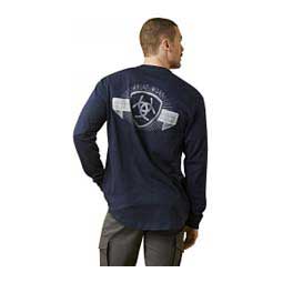 Rebar Cotton Strong Long-Sleeve Mens T-Shirt Navy - Item # 49189