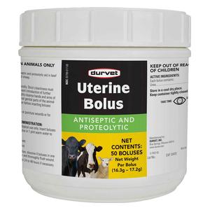 Uterine Bolus Antiseptic and Proteolytic for Cattle and Sheep 50 ct - Item # 49241