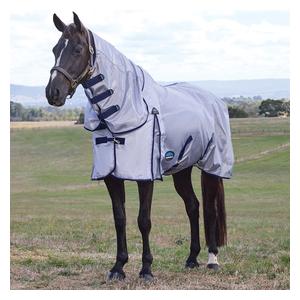 Comfitec Hexi Shield Combo Neck Horse Fly Sheet Silver/Navy/White - Item # 49313