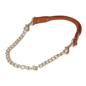 Leather Handle Goat Collar with Chain up to 24 in - Item # 49336