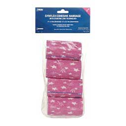 SyrFlex 4" Cohesive Bandage Hot Pink Stars - Item # 49393