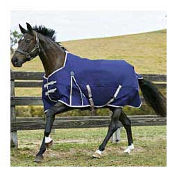 Comfitec Essential Standard Neck Medium Turnout Horse Blanket Navy/Silver/Red - Item # 49522