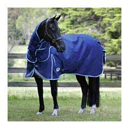 Comfitec Ultra Tough III Detach-A-Neck Medium/Lite Turnout Horse Blanket Blue/Bright Blue/White - Item # 49534