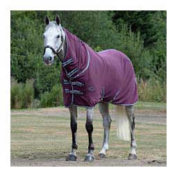 Anti-Static Fleece Horse Cooler Combo Neck Maroon/Gray/White - Item # 49541
