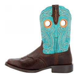 Westward 10-in Square Toe Cowgirl Boots Hickory/Turquoise - Item # 49564