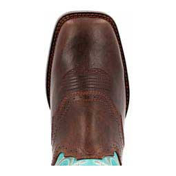 Westward 10-in Square Toe Cowgirl Boots Hickory/Turquoise - Item # 49564