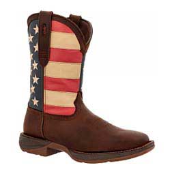 Rebel 11-in Square Toe Cowboy Boots Brown/Flag - Item # 49568