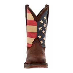 Rebel 11-in Square Toe Cowboy Boots Brown/Flag - Item # 49568