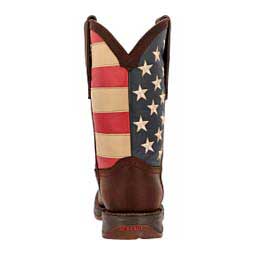 Rebel 11-in Square Toe Cowboy Boots Brown/Flag - Item # 49568