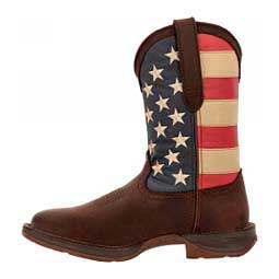 Rebel 11-in Square Toe Cowboy Boots Brown/Flag - Item # 49568