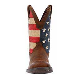Saddlebrook 11-in Square Toe Cowboy Boots Brown/Flag - Item # 49575