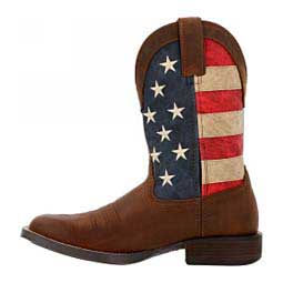 Saddlebrook 11-in Square Toe Cowboy Boots Brown/Flag - Item # 49575
