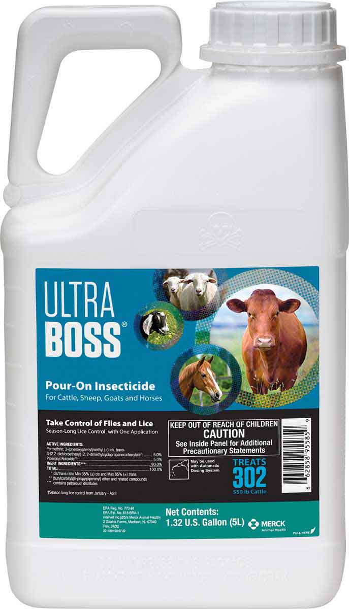 Ultra Boss Permethrin Insecticide Pour-On for Cattle, Sheep, Goats and ...