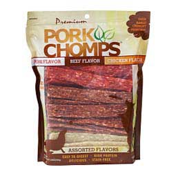 Premium Pork Chomps Assorted Crunch Strips Dog Treat Chews 50 ct - Item # 49651