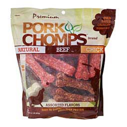 Premium Pork Chomps Assorted Crunchy Bones Dog Chews 18 ct - Item # 49652