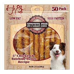 Butcher Shop Chicken & Rawhide Twists Recipe Dog Chews 50 ct - Item # 49657