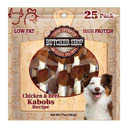 Butcher Shop Chicken & Beef Kabobs Recipe Dog Chews 25 ct - Item # 49658