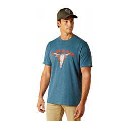 Abilene Skull Mens T-Shirt Steel Blue Heather - Item # 49707