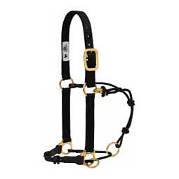 Horsemans Halter with Side Ring Black/Black - Item # 49762