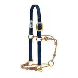 Horsemans Halter with Side Ring Navy/Tan - Item # 49762