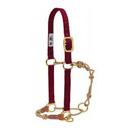 Horsemans Halter with Side Ring Burgundy/Tan - Item # 49762