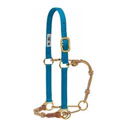 Horsemans Halter with Side Ring Blue Hurricane/Tan - Item # 49762