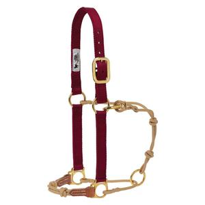 Horsemans Halter Burgundy/Tan - Item # 49763