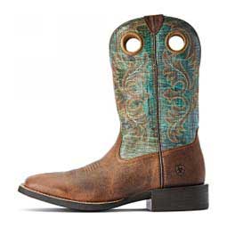 Sport Rodeo 11-in Cowboy Boots Brown/Turquoise - Item # 49813