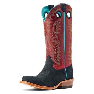 Futurity Boon Roughout 13-in Cowgirl Boots Black/Crimson - Item # 49830