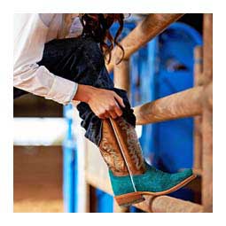 Futurity Boon Roughout 13-in Cowgirl Boots Ancient Turquoise/Mocha - Item # 49830