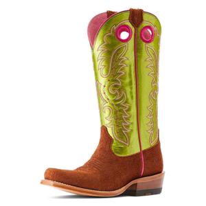 Futurity Boon Roughout 13-in Cowgirl Boots Cognac/Lime - Item # 49830