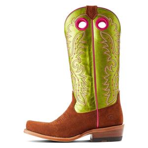 Futurity Boon Roughout 13-in Cowgirl Boots Cognac/Lime - Item # 49830